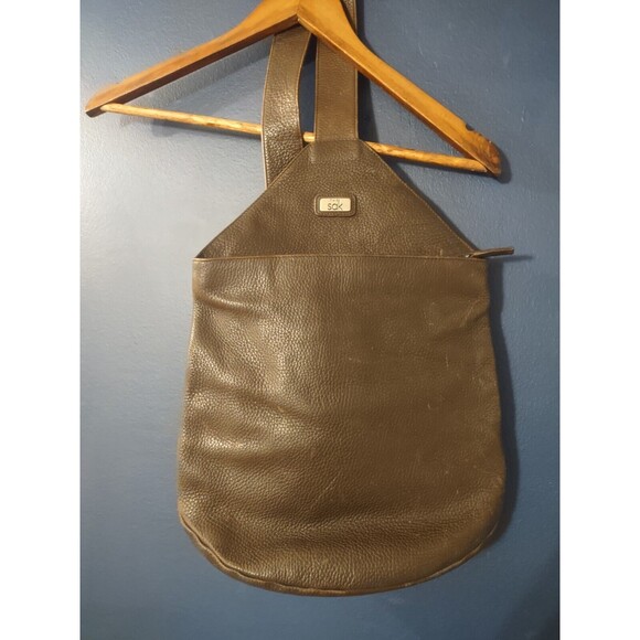 The Sak Handbags - The Sak Brown Pebble Leather Sling Bag Purse Crossbody
